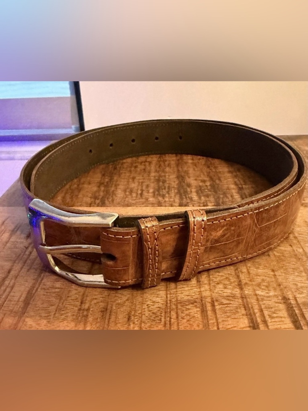Genuine Alligator Skin Belt 43” Long